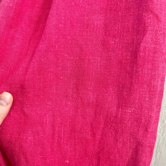 Women’s 100% Linen Pants Hot Pink Size Small - Picture 8 of 9